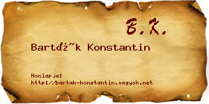 Barták Konstantin névjegykártya